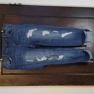Mid Rise Destressed Jeans Size 14